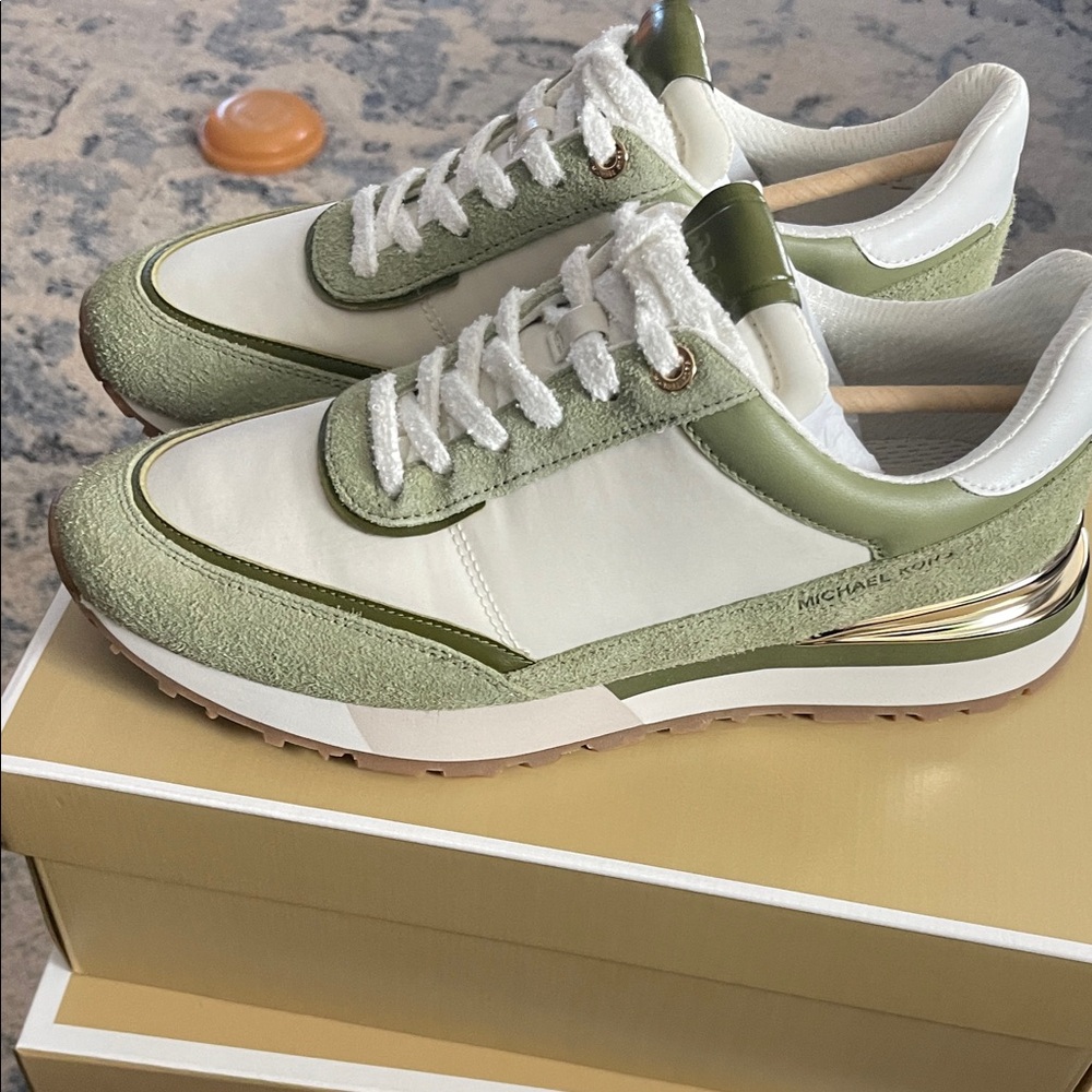 Michael Kors Olive and White Women's Sneakers